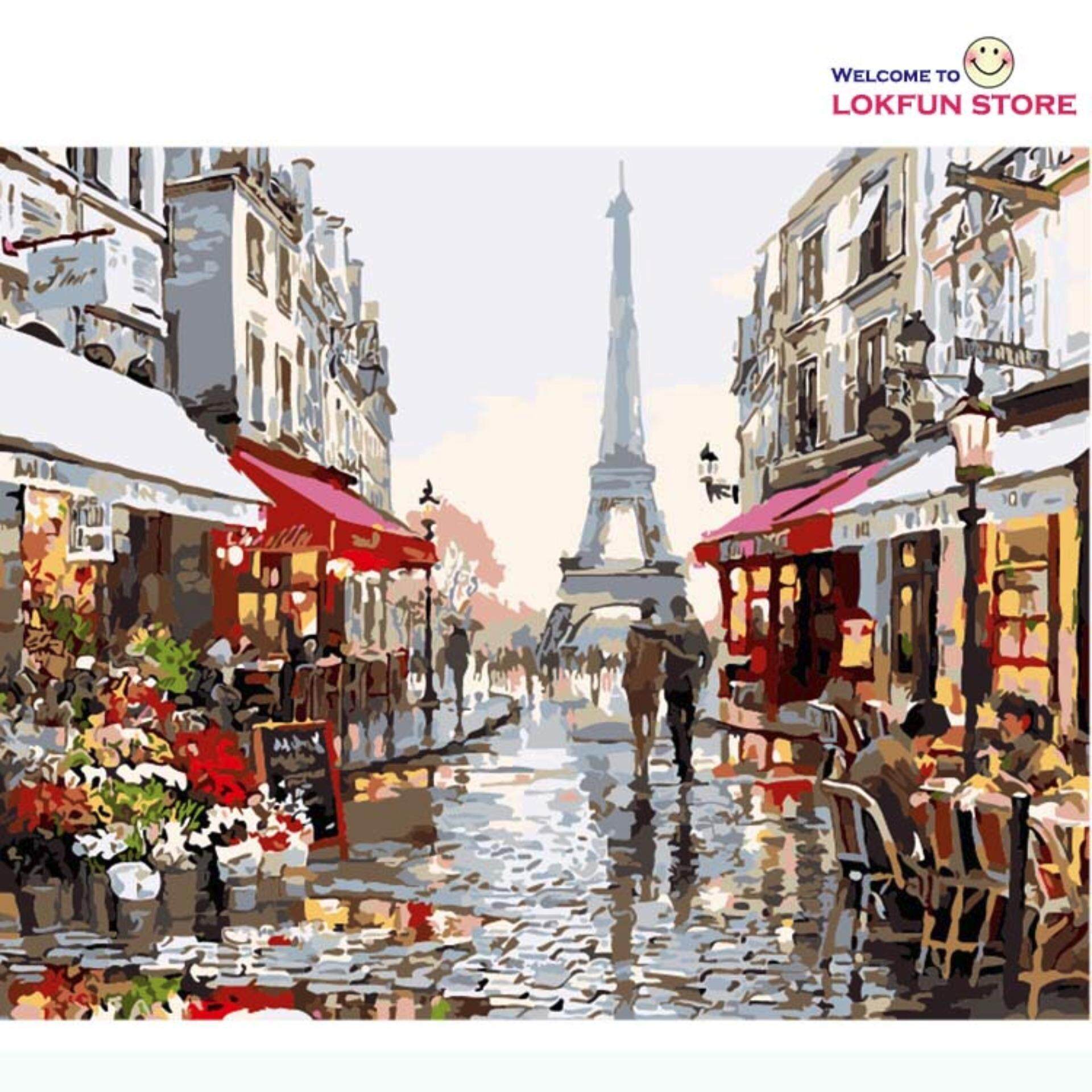 Paris Street Diy Painting By Numbers Handpainted Canvas Painting Home Paris Street Diy Painting By Numbers Handpainted Canvas Painting Home