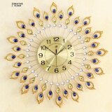 Peacock Diamond Iron Quartz Art Wall DIY Clock Living Bed Room Watch Home Decor