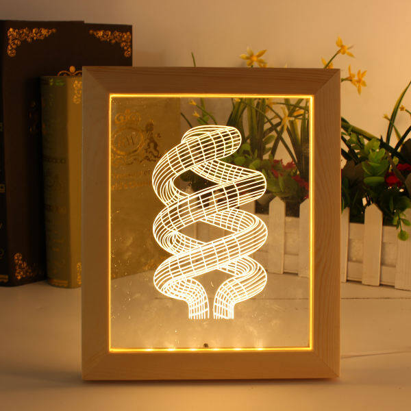 Photo Frame 3D Abstract Illusion LED Night Light Home Table Lamp Art Decor Gifts