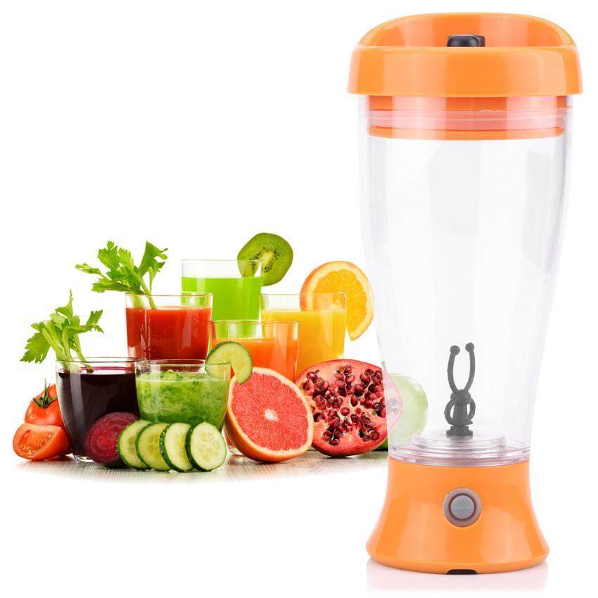 Portable Battery-Powered Automatic Coffee Milk Mixer Mixing Cup Bottle for Home Travel (Orange) - intl