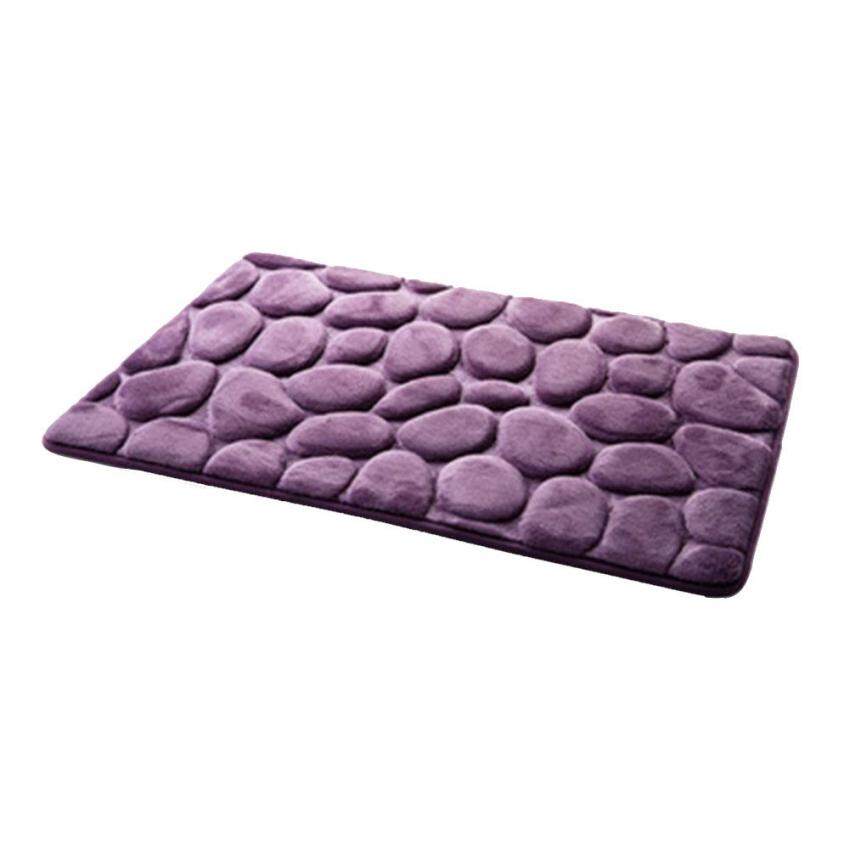 Praktis Berkualitas Tinggi Seksi Jual 40X60 Cm 3D Batu Nonslip Karpet Lantai Kamar Mandi Pebble Flanel Bathroom Mandi Permadani- internasional
