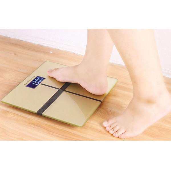 Precision Household Weighing Scale, Digital Bathroom Scales, Body Weight Loss Measuring Machine With LED Backlight Display, 400 Pounds Capacity Style:Navy Blue