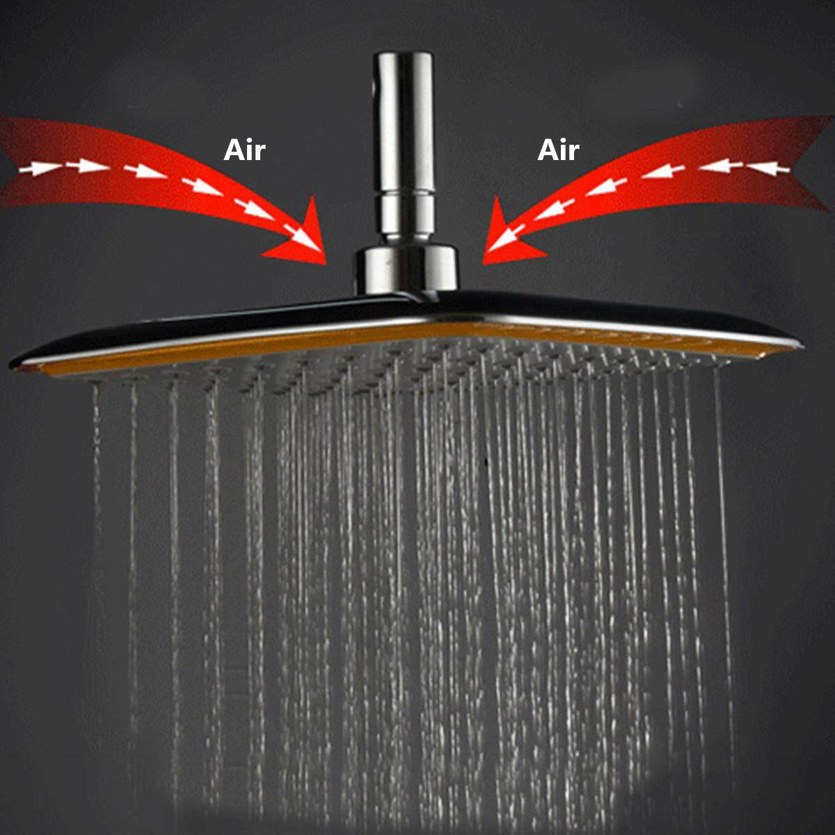 Pro 9\"Chrome Finish Square Solid Brass Rainfall Shower Head With Swivel Joint - intl