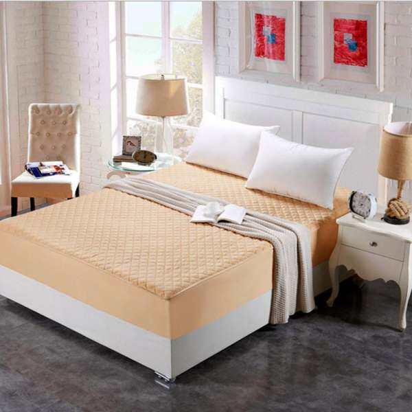 Queen King Bed Protection pad thicken hotel quilted mattress protector cover polyester cotton fabric fitted Bedding Sheet(150*200cm)