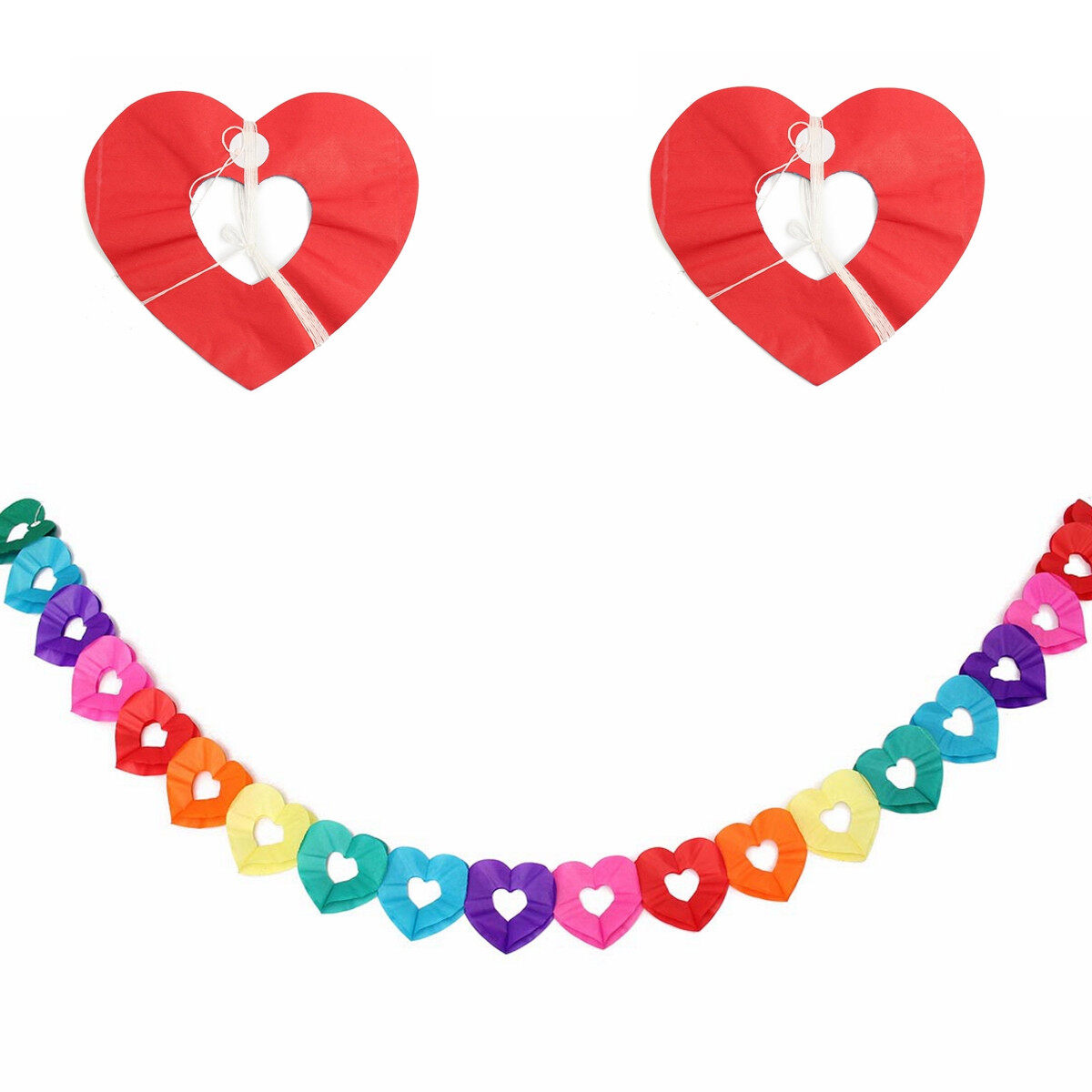 Rainbow Colours Hanging Paper Chain Flower Wedding Birthday Party Decoration Pom Rainbow Colours Hanging Paper Chain Flower Wedding Birthday Party Decoration Pom