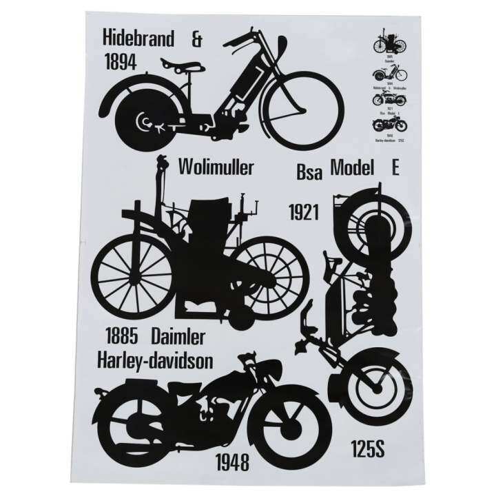 Retro abstract style street series wall art Decal Mural wallpaper for house home decoration(motorcycle)