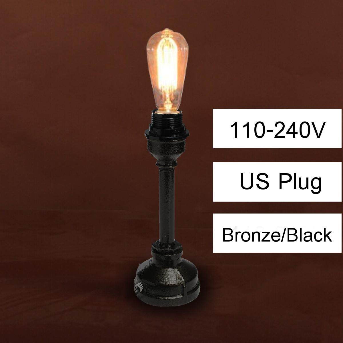 Retro Industrial Table Lamp Water Iron Home Bedroom Floor Light Loft Decor Bronze color - intl