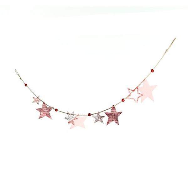 Roser Kehidupan Roser Kehidupan Garland Banner Buatan Tangan Rumah Accents Merah Bintang Dekor (Kemasan 1)-Internasional