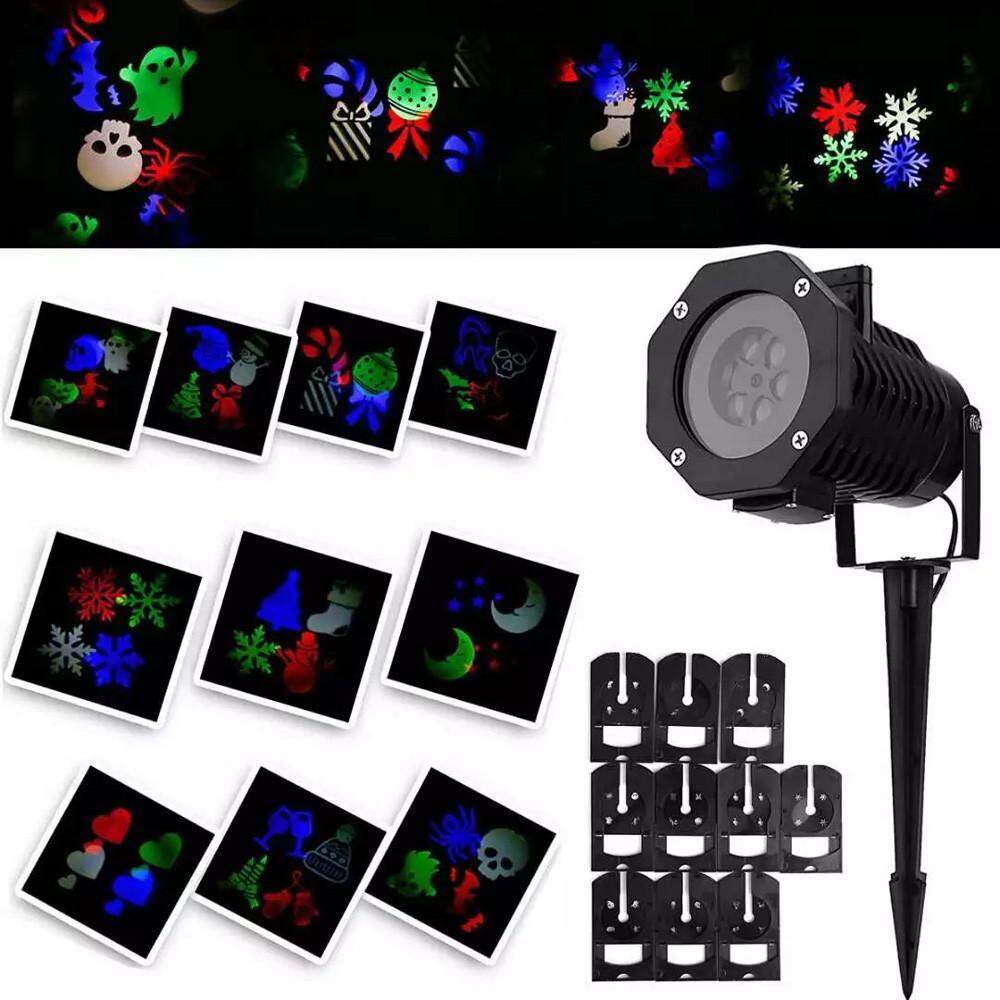 Rotating Projection Led Lights 10PCS Pattern Lens Christmas Star Shower Lamp C - intl