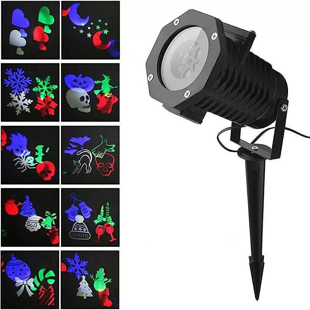 Rotating Projection Led Lights 10PCS Pattern Lens Christmas Star Shower Lamp C - intl