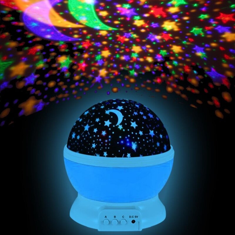 Bảng giá Rotating Romantic LED Starry Night Sky Projector Lamp Baby Kids Gift Star Light Blue - intl