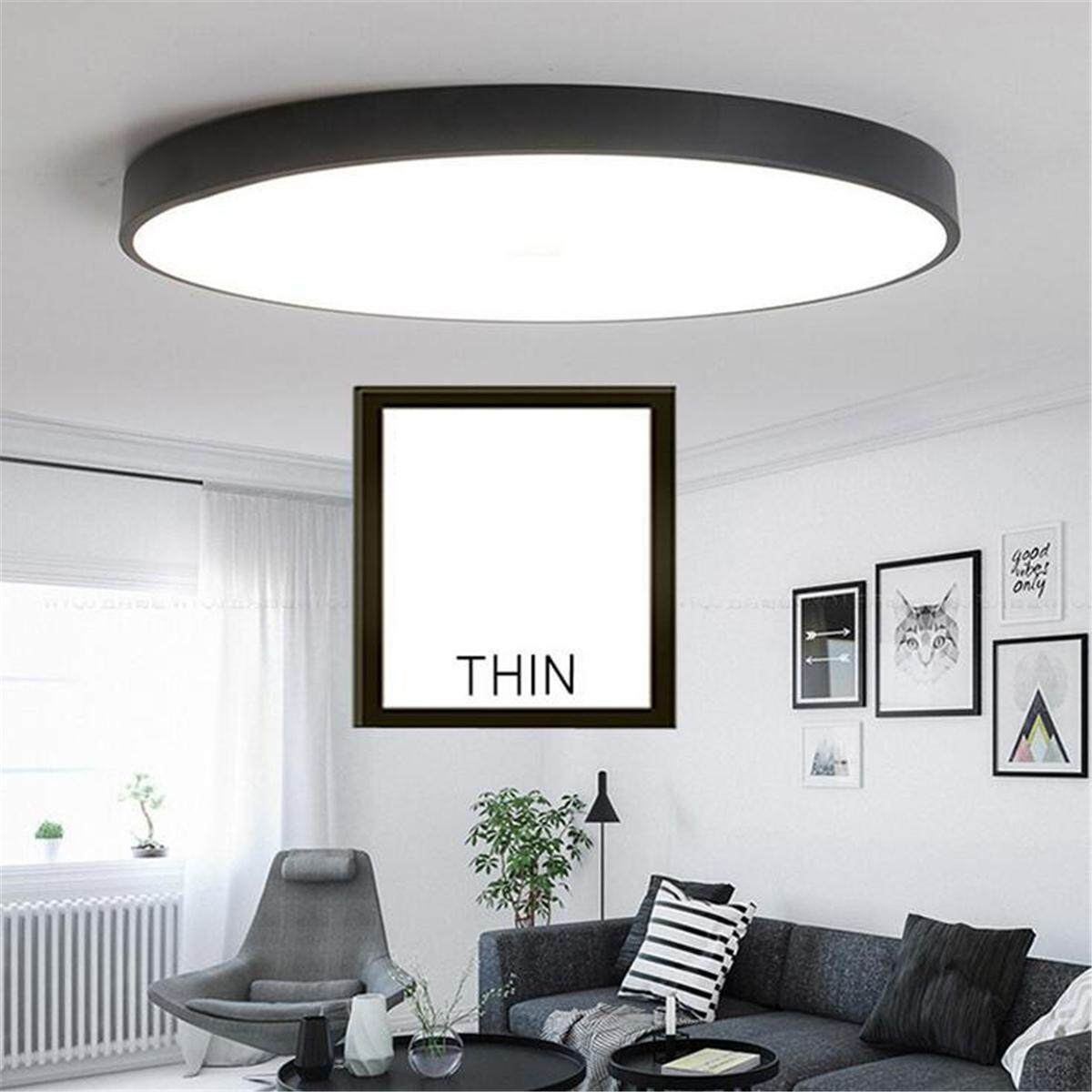 Round LED Ceiling Down Light Fixture Home Bedroom Living Room Surface Mount Lamp # White Light 30cm - intl