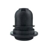 Screw ES E27 M10 Light Bulb Lamp Holder Pendant Socket Lampshade Collar Black