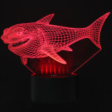 Shark 3D Night Light 7 Colors Changing LED Touch Switch USB Room Table Lamp Gift