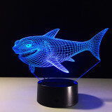 Shark 3D Night Light 7 Colors Changing LED Touch Switch USB Room Table Lamp Gift