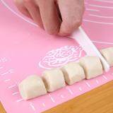 Silicone Baking Cake Fondant Rolling Kneading Baking Mat color:Pink