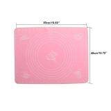 Silicone Baking Cake Fondant Rolling Kneading Baking Mat color:Pink