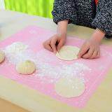 Silicone Baking Cake Fondant Rolling Kneading Baking Mat color:Pink