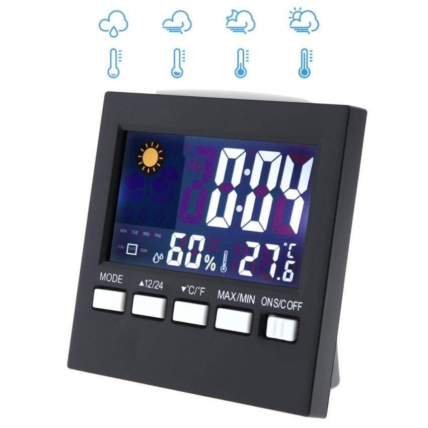 SN192 Multifunctional Adjustable Multi-color LCD DigitalThermometer with Weather Display Support Alarm Clock and SoundControl Fu - intl