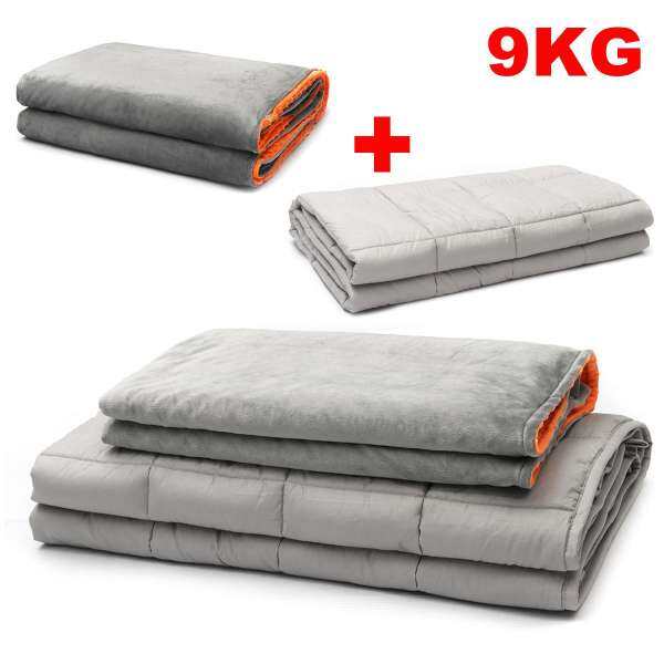 Soft Heavy Weighted Blanket Gravity Sensory Thick Cotton Bed Blanket Liner+Cover 150*200CM 7KG - intl