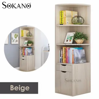 Sokano N25 Corner Book Shelf Cabinet Decorative Beige Sokano N25 Corner Book Shelf Cabinet Decorative Beige 151240
