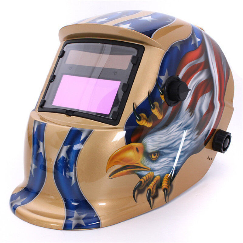 Solar Auto Darkening Welding Helmet Arc Tig Mig Grinding Mask for Welders (Gold)