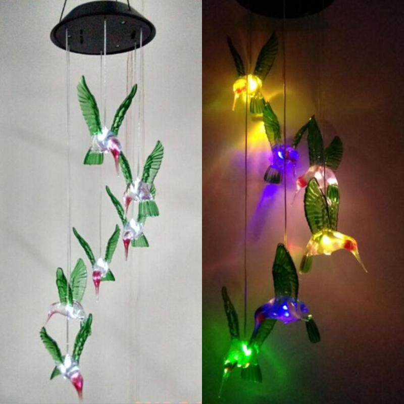 Solar Lamp Color Changing LED Wind Chimes Light Outdoor Home Garden Decor