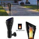 Solar Torch Light LED Double Installation Mode Garden Decoration (Black)