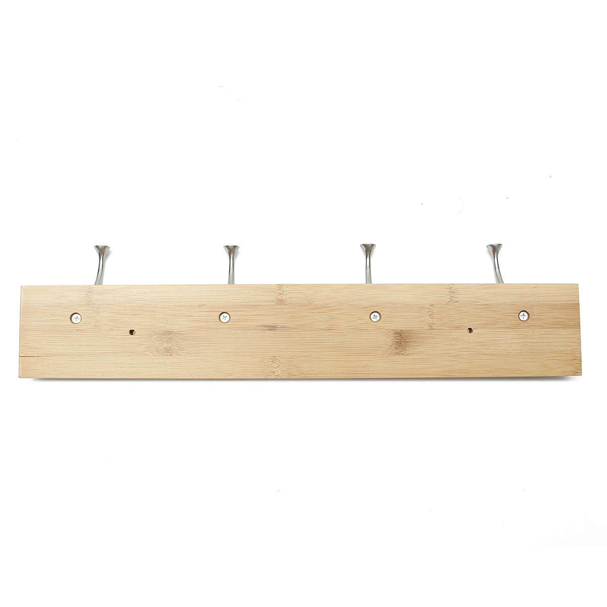 Solid Oak Vintage Coat Rack, Triple Cast Iron Hooks Handmade Wooden Wall Mounted（Natural colour） - intl