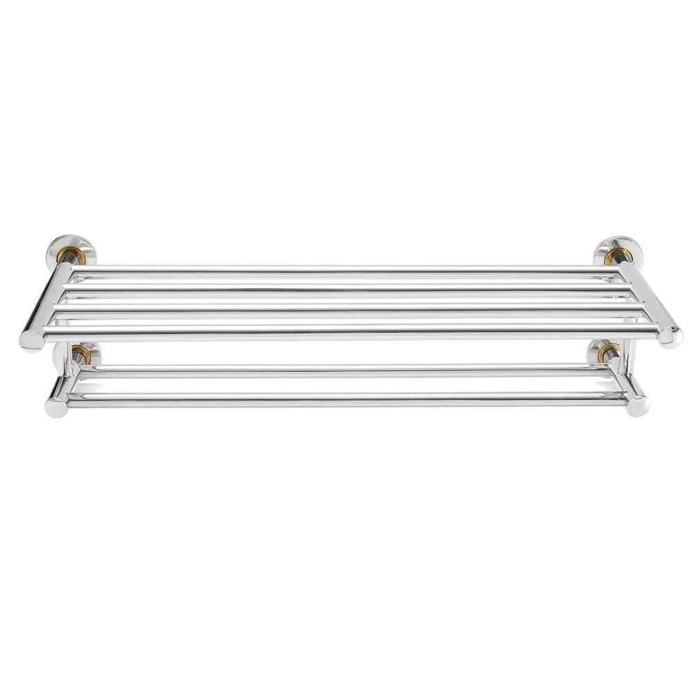 Stainless Stee Bathroom Double Layer Clothes Towel Rail Storage Shelf Holder - intl