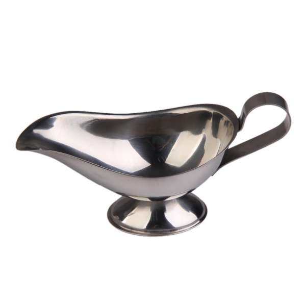 Newlifestyle Stainless Steel Beefsteak Gravy Sauce Boat Container Plate Tableware 10 oz - intl(Black)