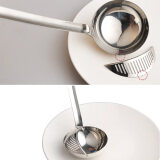 Stainless Steel Ladle Spoon 2 in 1 Filter Soup Residue(silver)