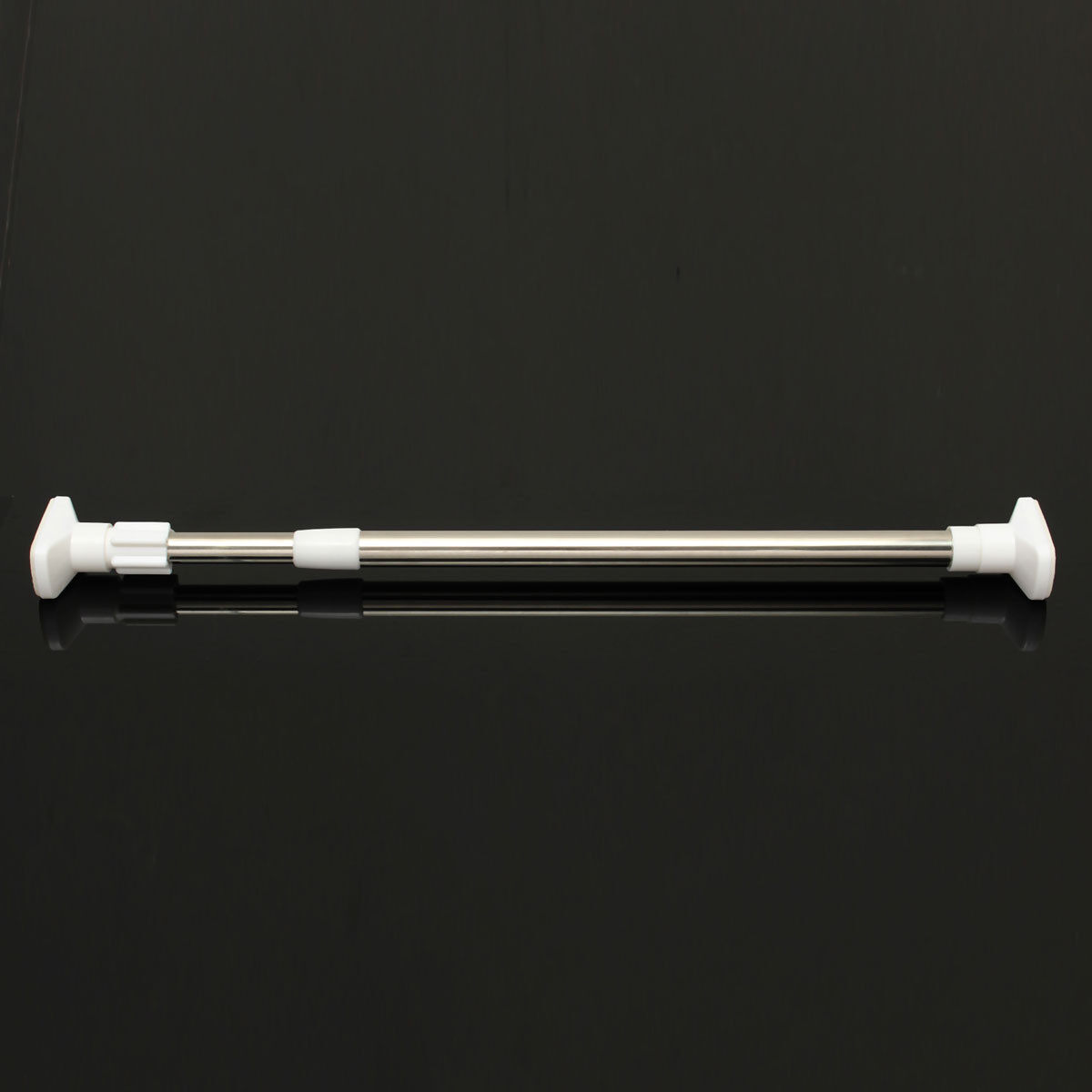 Stainless Steel Straight Telescoplc extendable Shower Net Curtain Pole Rod Rail 50-80cm - intl