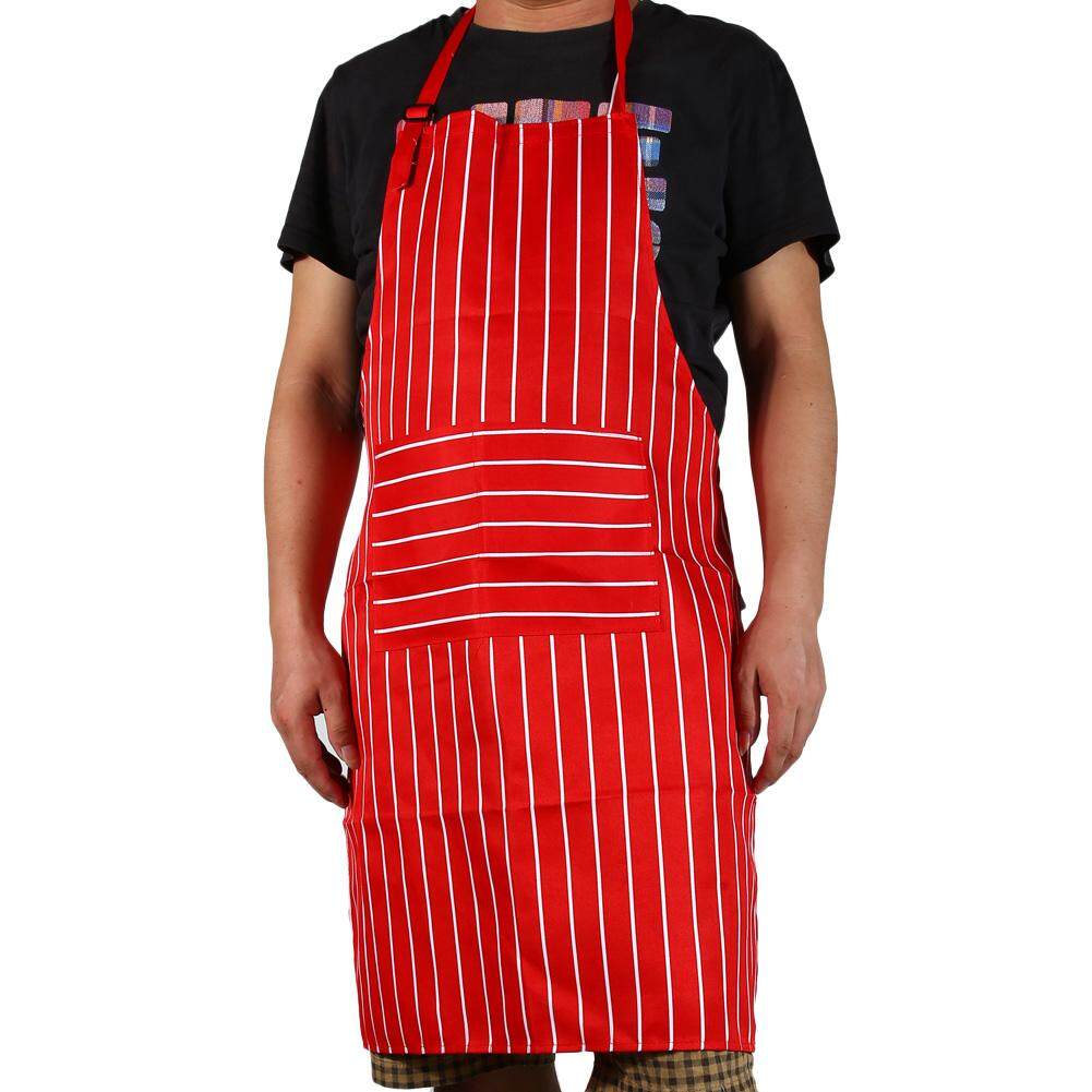 Newlifestyle Stripe Bib Apron with 2 Pockets Chef Waiter Kitchen Cook New Tool - intl(Black)