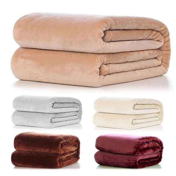 Super Soft Warm Solid Warm Micro Plush Fleece Blanket Throw Rug Sofa Bedding 50*70cm - intl