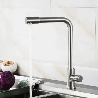 Sus304 Material Single Cold Kitchen Faucet Deck Mounted Rotation