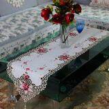 Table Runner Embroidered Floral Lace Dust Proof Covers For Home Wedding Tables Decoration size:40*150