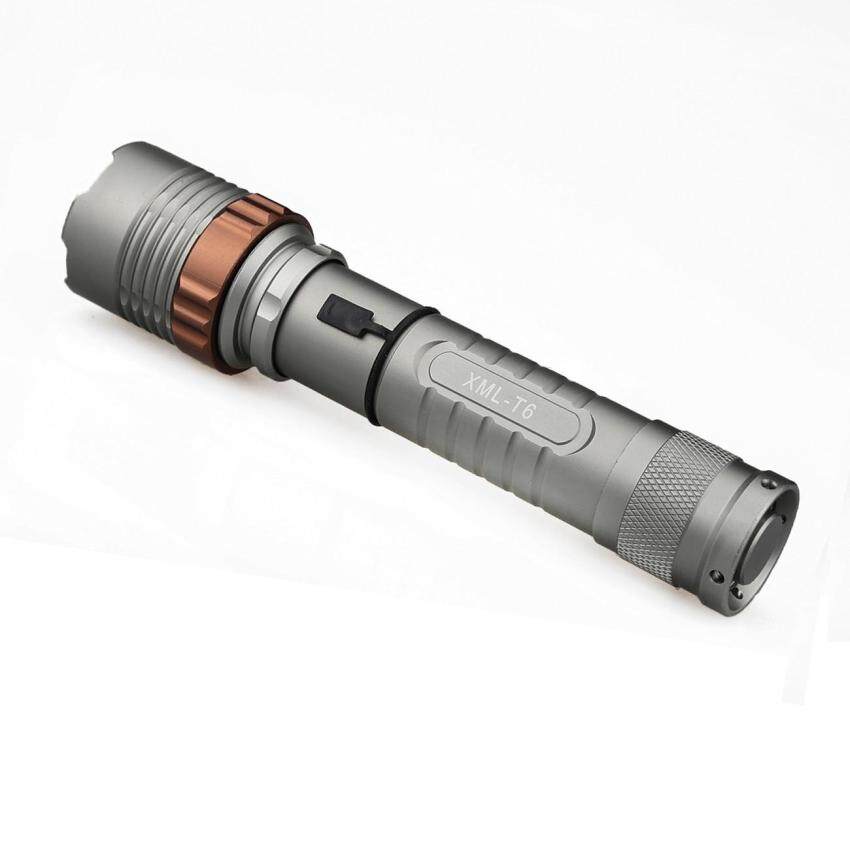 Tactical Flashlight 5000LM XM-L T6 LED Zoomable Torch Lamp+Battery+Charger