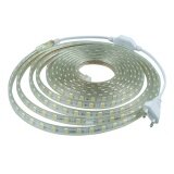 Tanbaby 15 mét MÀU TRẮNG SMD 5050 AC220V LED Dây đèn LED chống nước linh hoạt thanh ánh sáng 60Led/M với phích cắm CHÂU ÂU ngoài trời sân vườn Nhà trang trí dây chiếu sáng