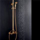 The High Quality  Bathroom Retro Shower Set Faucet Antique Brass style dual handles wall mounted(yellow)