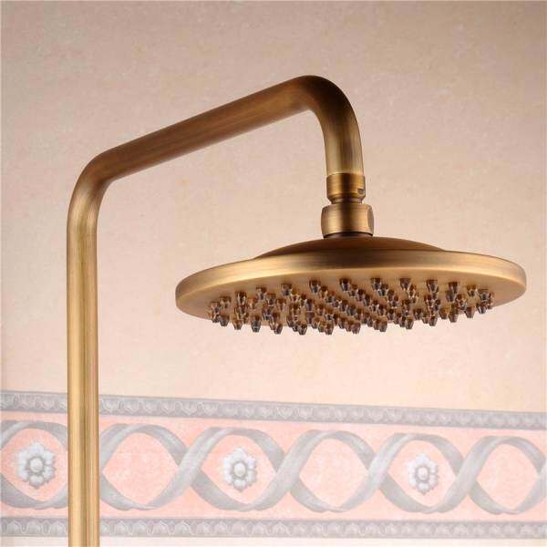 The High Quality  Bathroom Retro Shower Set Faucet Antique Brass style dual handles wall mounted(yellow)