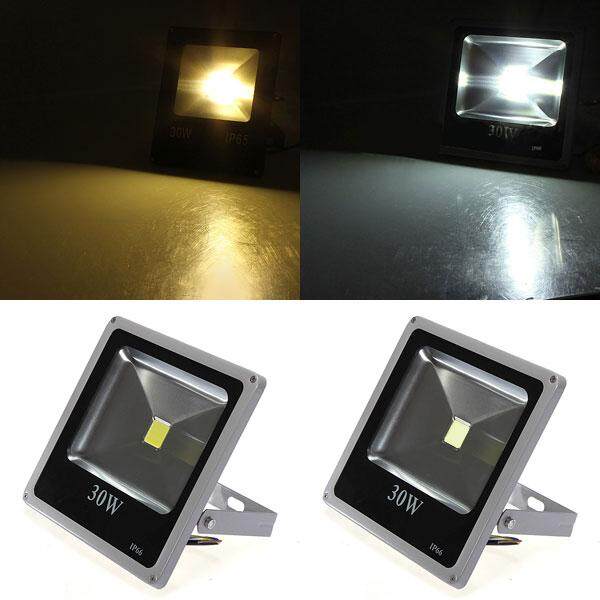 Thin section Project-light lamp 30w 85-265v Gray black shell Pure White - intl