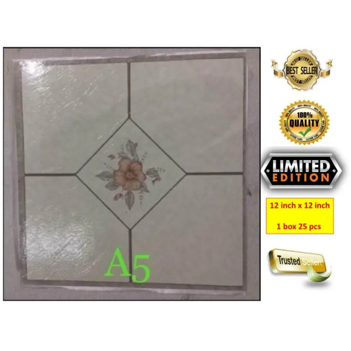 Tile Self Adhesive Beige Self Stick Vinyl Floor Tiles 25 Pcs X