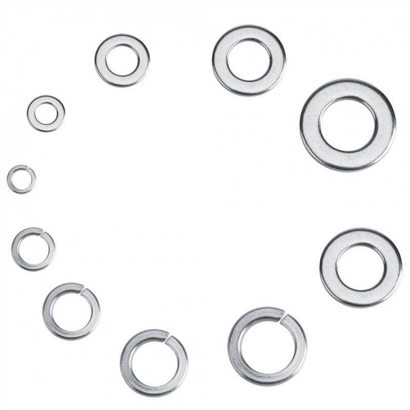 JinGle 300pcs M2~M6 Stainless Steel Flat & Spring Washers Assortment Set