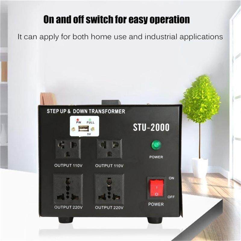 Top 2000W 110V/220V Electrical Power Voltage Converter With USB Transformer Black