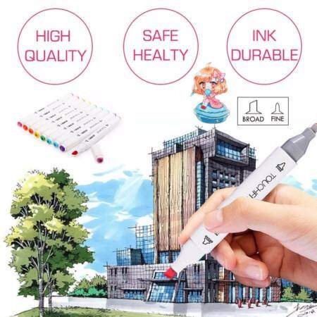 Touchfive ชุดปากกามาร์กเกอร์ 2 หัว（30A）30/40/60/80/168 สี