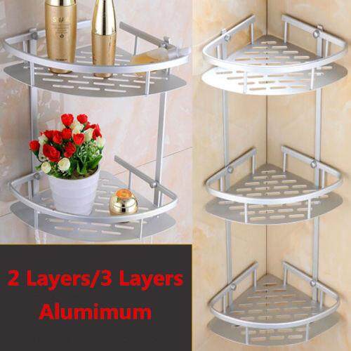 Triangular Shower Caddy Shelf Bathroom Wall Corner Rack Storage Organizer Holder - intl