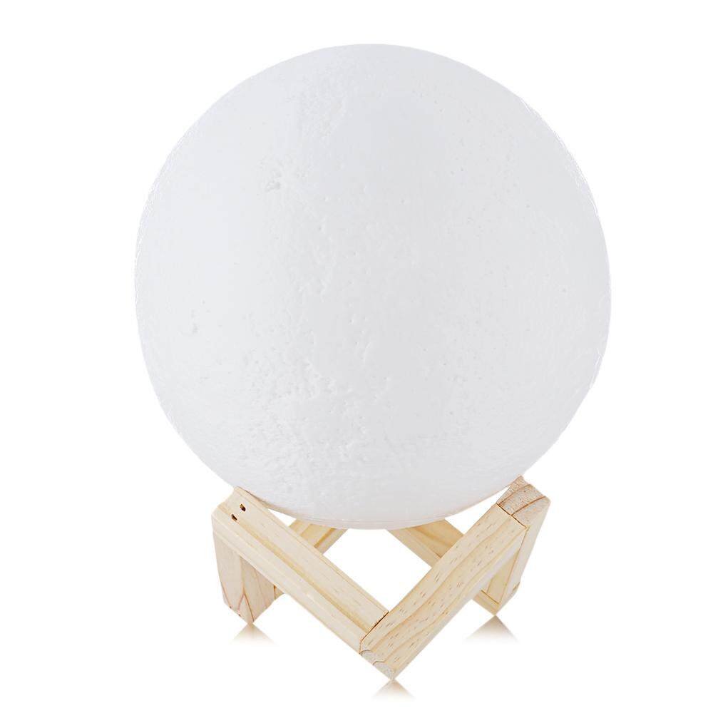 UE3D018 Rechargeable 3D Print Moon Lamp 2 Color Change Touch Switch Bedroom Bookcase Night Light Home Decor Creative Gift 18CM - intl