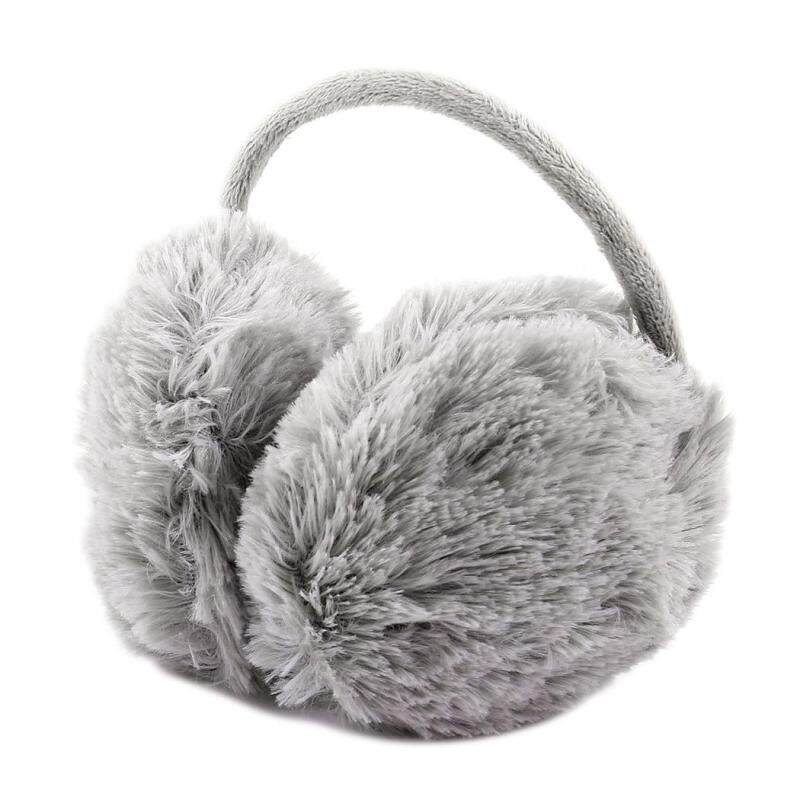 Unisex Winter Headband Fluffy Faux Fur Ear Pad Back Earmuffs (Gray) (Intl)
