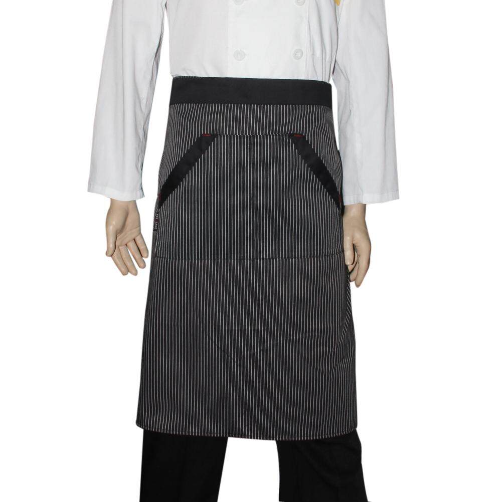 Newlifestyle Universal Unisex Stripe Bib Apron with Pocket (Coffee) - intl(Black)